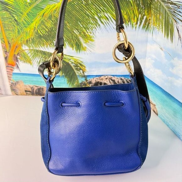 See by Chloé Mini Blue Suede Leather Crossbody Bag - Picture 3 of 16
